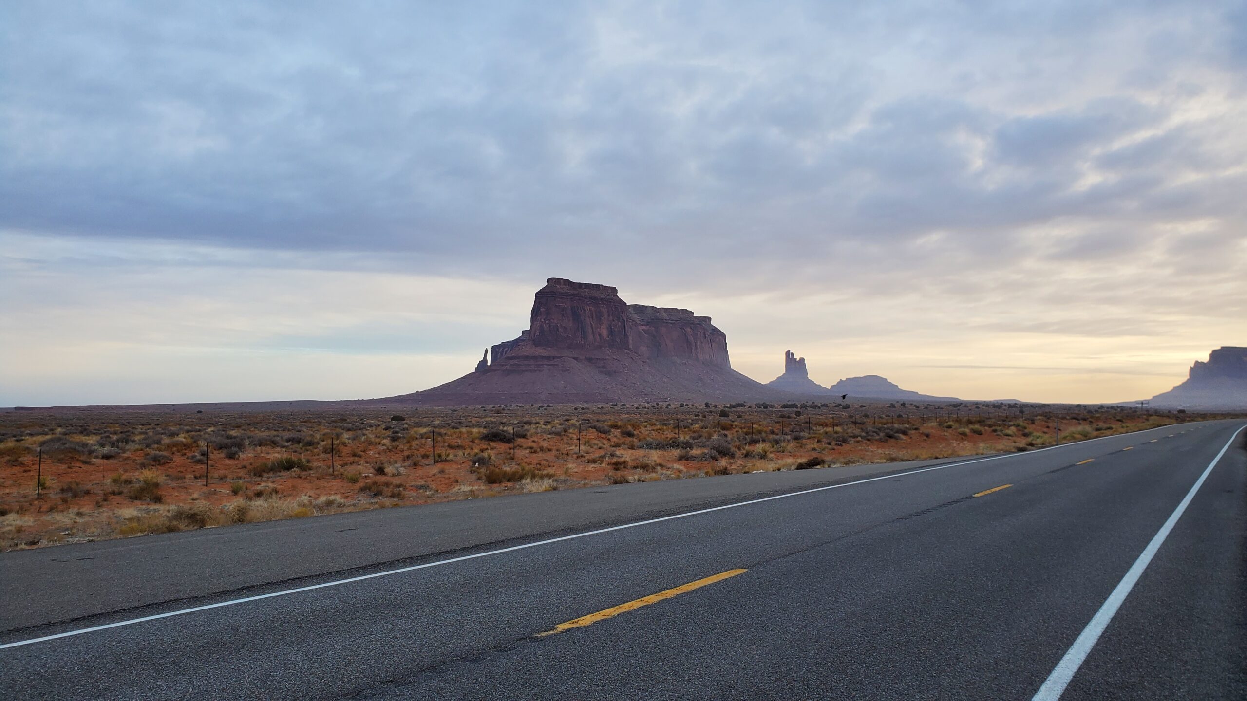 Highway trailing off into the distance at Monument Valley