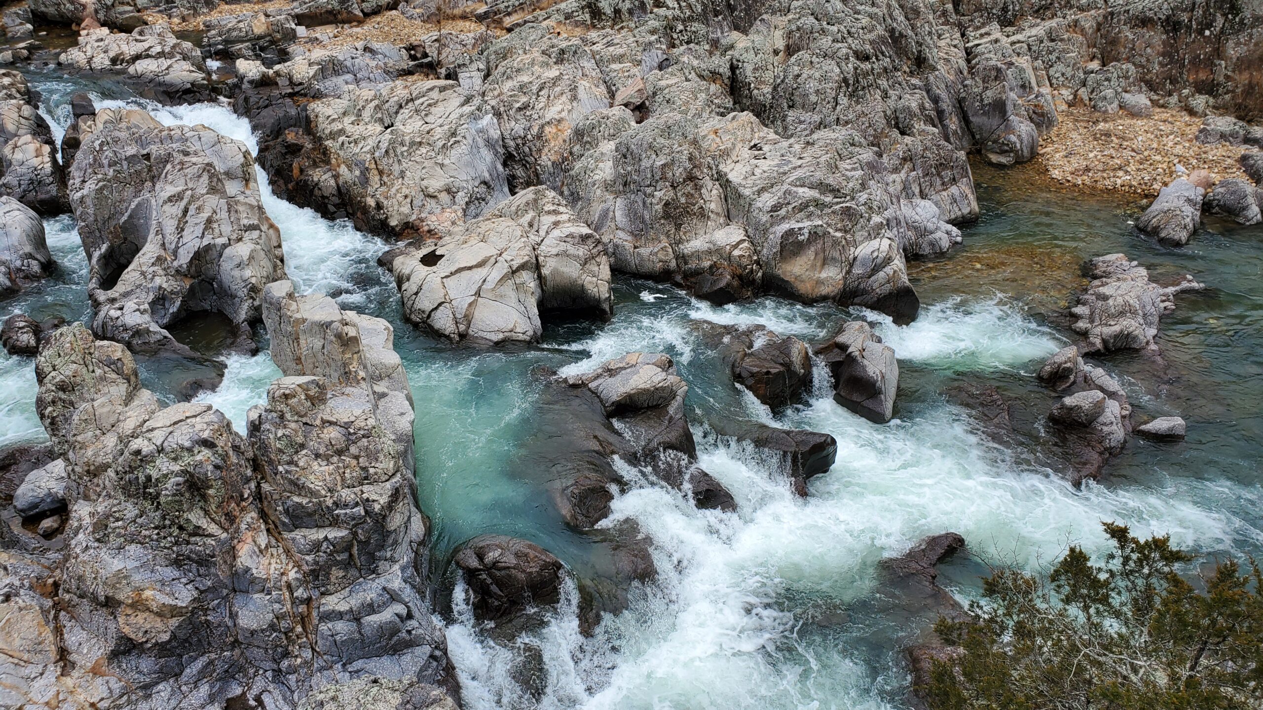 Rocky shut-ins in a river